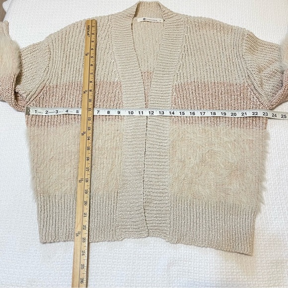 The Impeccable Pig cream pink open cardigan sweater size small - Picture 13 of 13